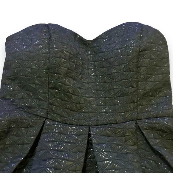 ASTR Formal Cocktail Strapless Dress Size Large Textured Black/Silver Homecoming - Picture 4 of 9